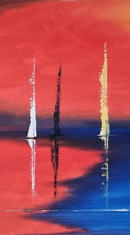 Sunset Sailing by Hayley Huckson