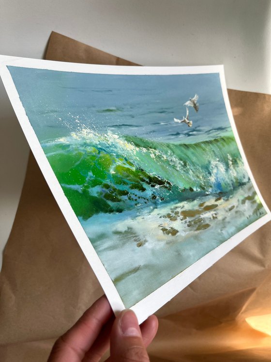 Sea and Seagulls Oil Painting Original