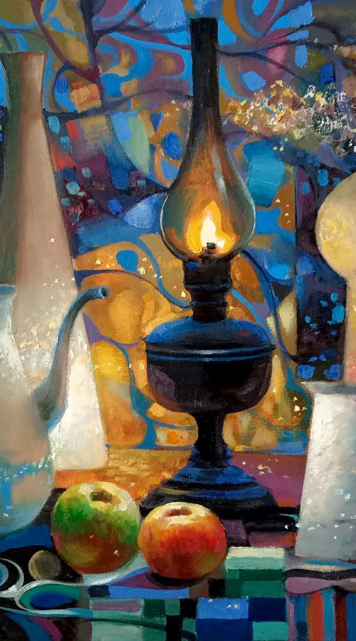 Still life with lamp by Anatolii Tarabаnov