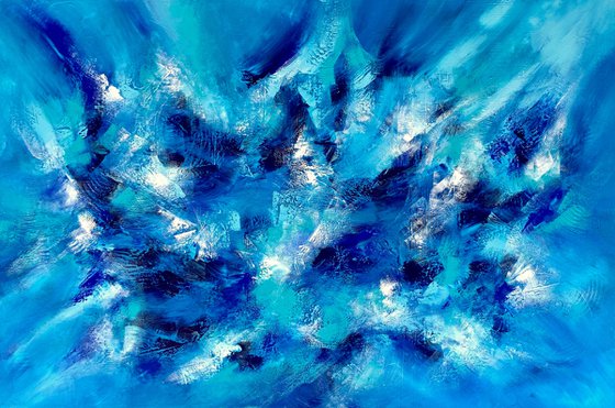 Avalon - XL LARGE,  ABSTRACT ART – EXPRESSIONS OF ENERGY AND LIGHT. READY TO HANG!