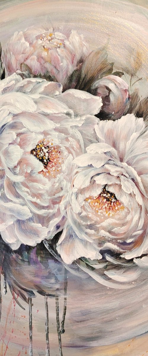 Embrace of peonies. Original. by Elena Pertceva