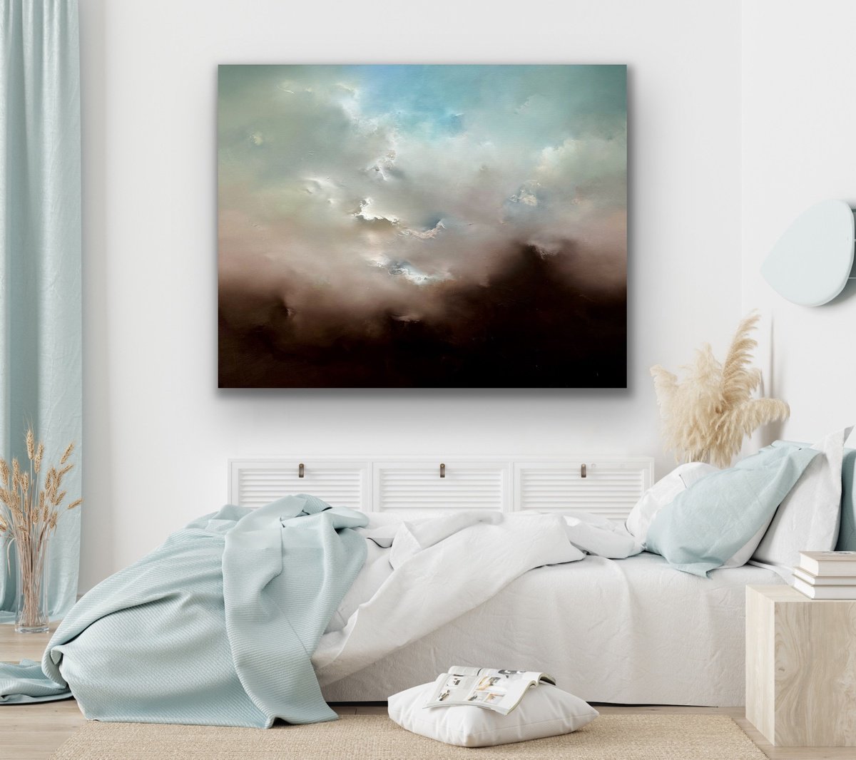 Abstract Oil Painting By Jonesy, 39 X 31, Weather Man, Original Artwork