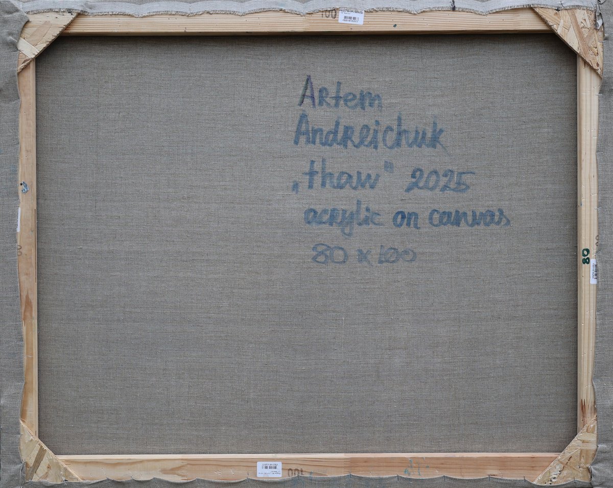 Impressionistic Landscape Acrylic Painting By Artem Andreichuk, 39 X 31, Thaw, Original Artwork