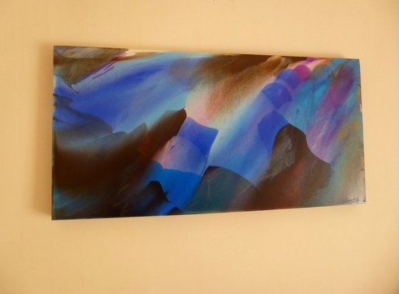 "Northern lights" Landscape Painting 50x100cm