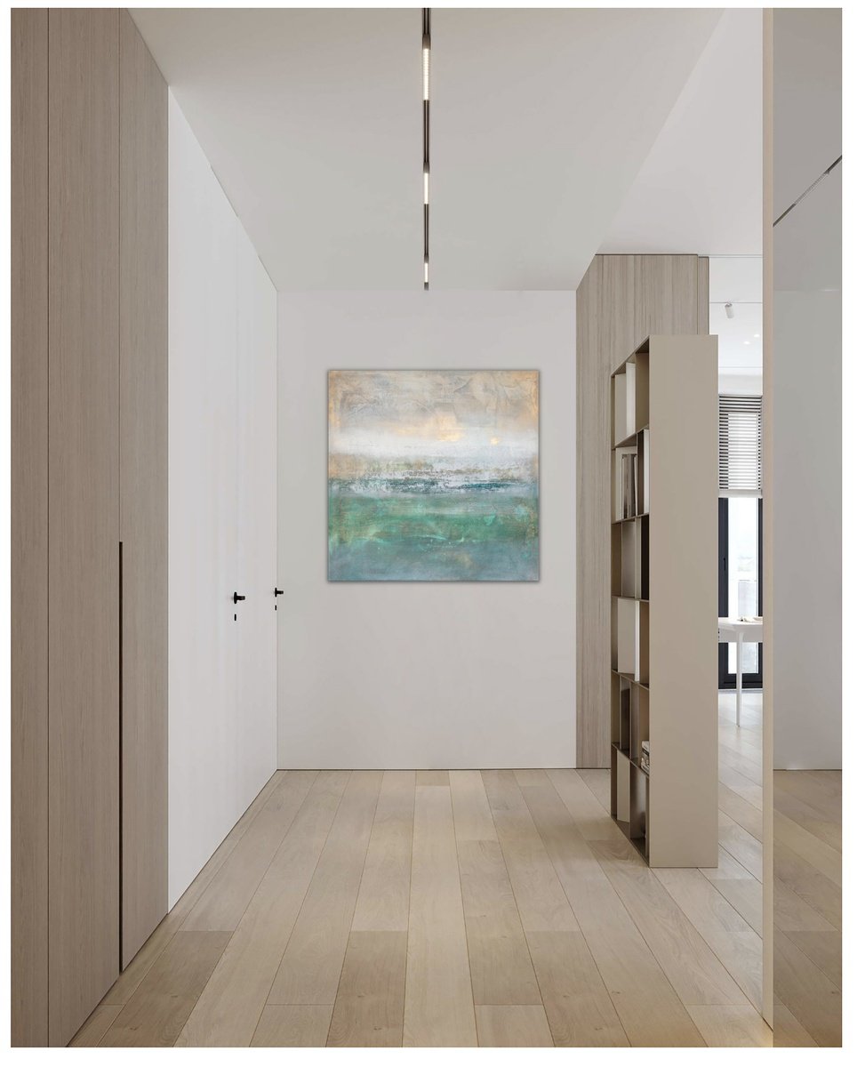 Abstract Acrylic Painting By Rokas Berziunas, 47 X 47", No. 21-41 (120 X 120 Cm ), Original Artwork