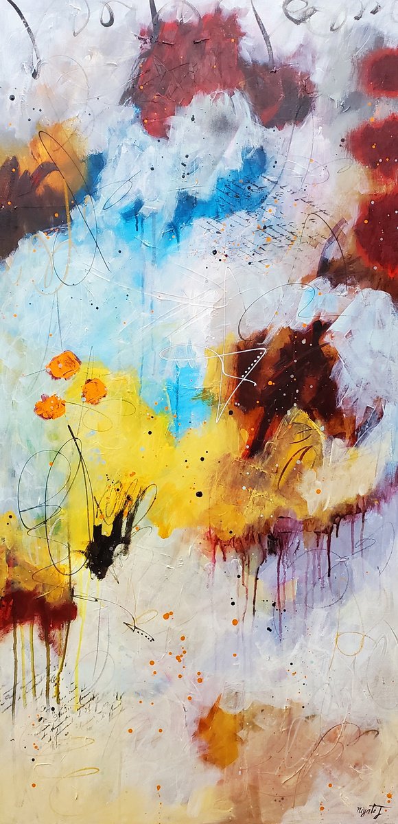 Abstract Acrylic Painting By Niyati Jiwani, 24 X 48", Limitless, Original Artwork