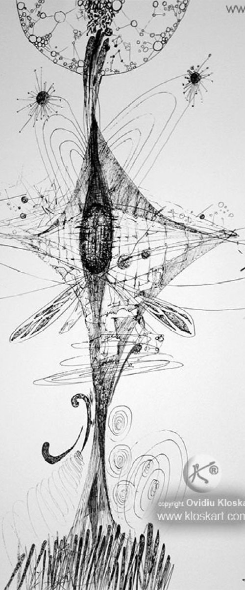 SUBLIME AND SPONTANE ORIGINAL DRAIWNG BY ROMANIAN CONTEMPOARARY MASTER OVIDIU KLOSKA by Kloska Ovidiu