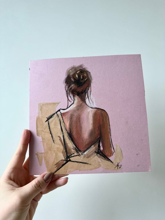 Sensual pastel artwork 20x20cm