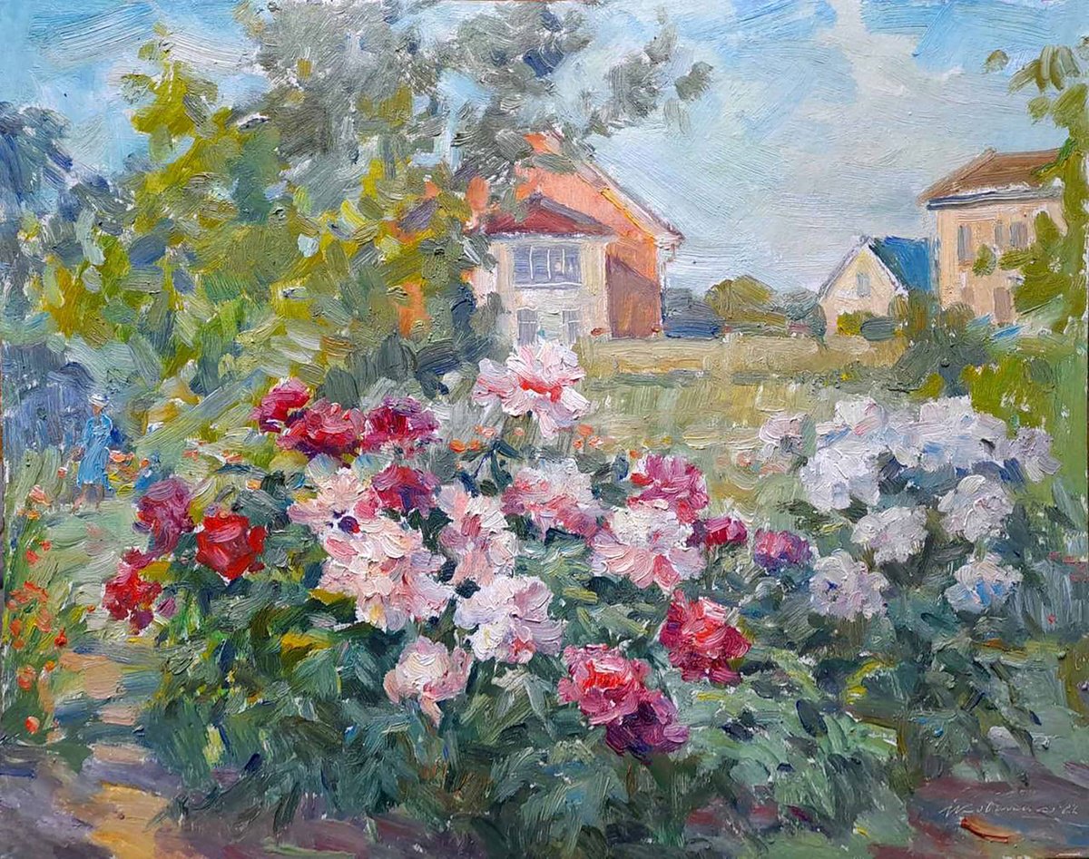 Impressionistic Landscape Oil Painting By Ivan Kovalenko, 20 X 16, Home Garden, Original Artwork