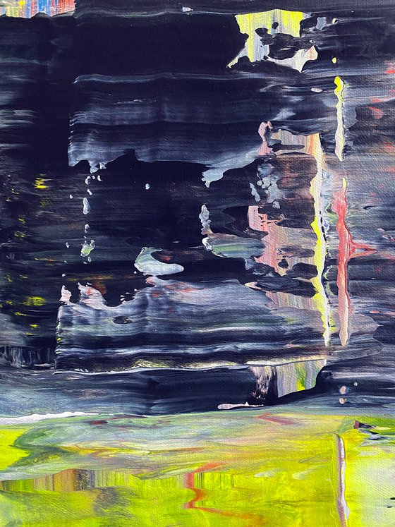 "Mystify Me" - Original PMS Abstract Acrylic Painting On Canvas - 28" x 16"
