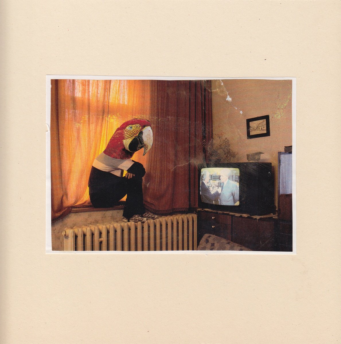 Surrealistic Portrait Collage By Jon Garbet, 9 X 9, Information And Repeating, Original Artwork