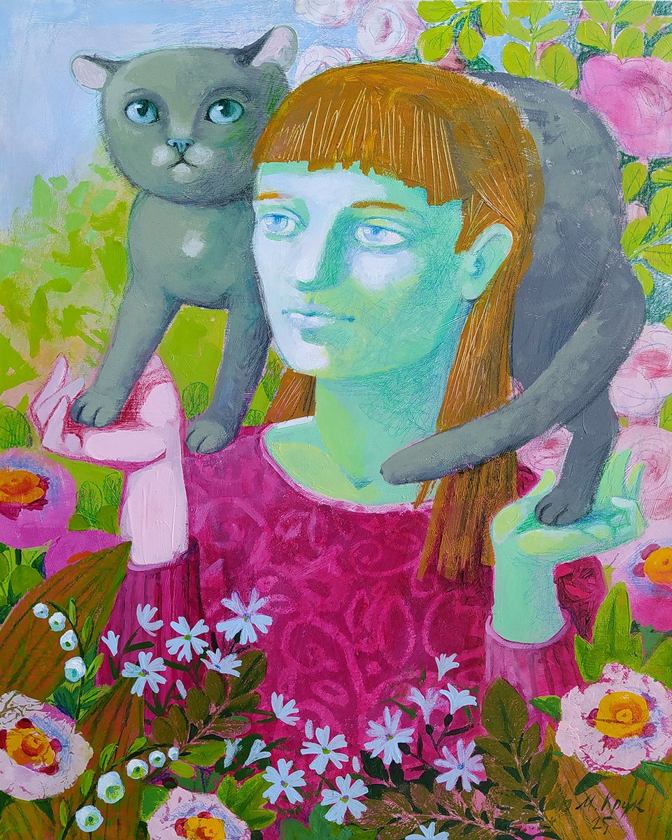 Portrait Acrylic Painting By Margot Raven, 16 X 20", I Will Show You Spring..., Original Artwork