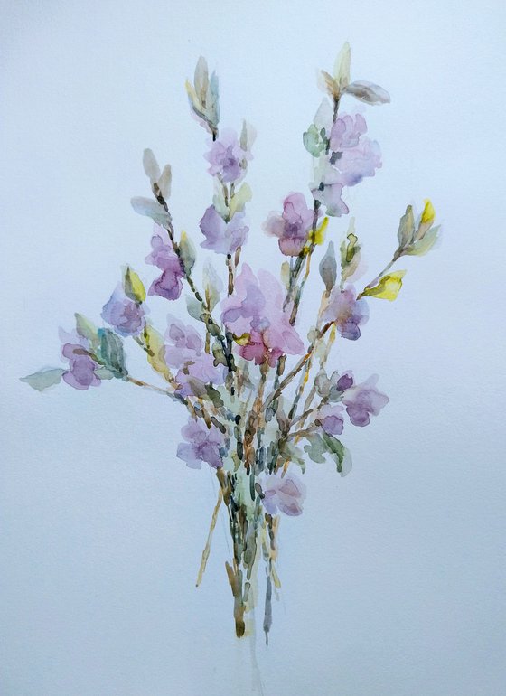 Spring bouquet. Original watercolour painting.