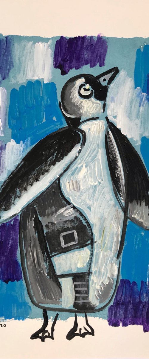 Penguin Watching The Sky by Roberto Munguia Garcia