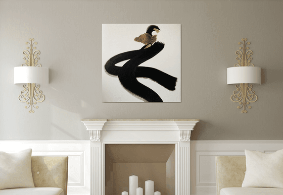 ” woman flying butterfly ”