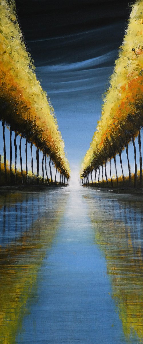 Mirror of Yellows II -  Water and  Trees Series by Danijela Dan