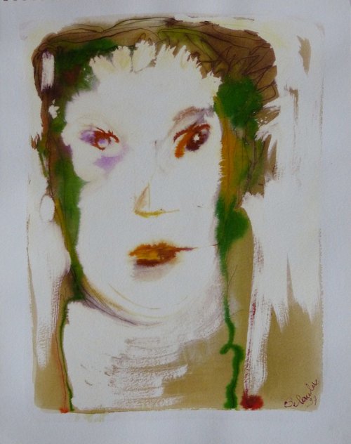 Expressive Portrait, 32x40 cm by Frederic Belaubre