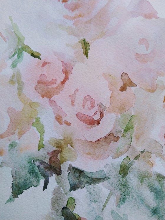 Roses. Original watercolour painting.