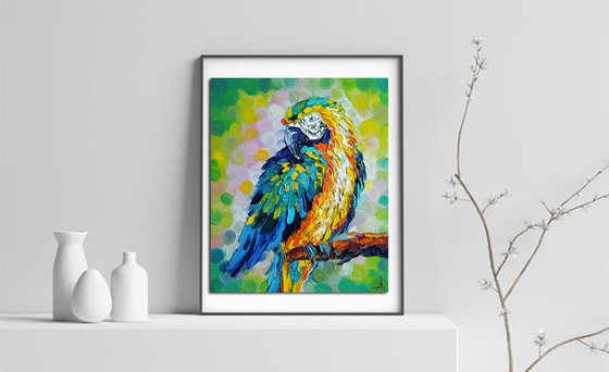 Parrot - oil painting, bird, parrots, birds oil painting, painting, gift, parrots art, art bird, animals oil painting