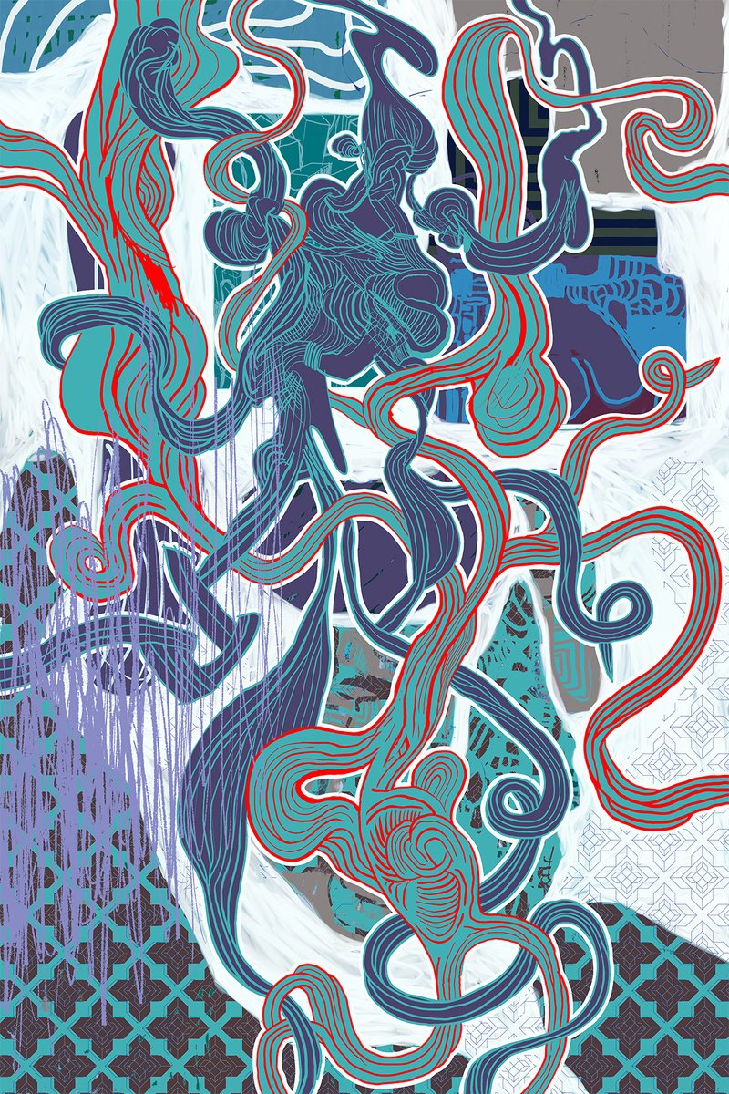 Abstract Botanical Giclee Print By Alasdair Willis, 16 X 23, Entwined, Original Artwork