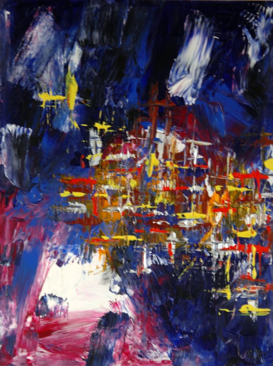 Abstract Acrylic Painting By Cb., 18 X 24, Layers Of Love 2, Original Artwork