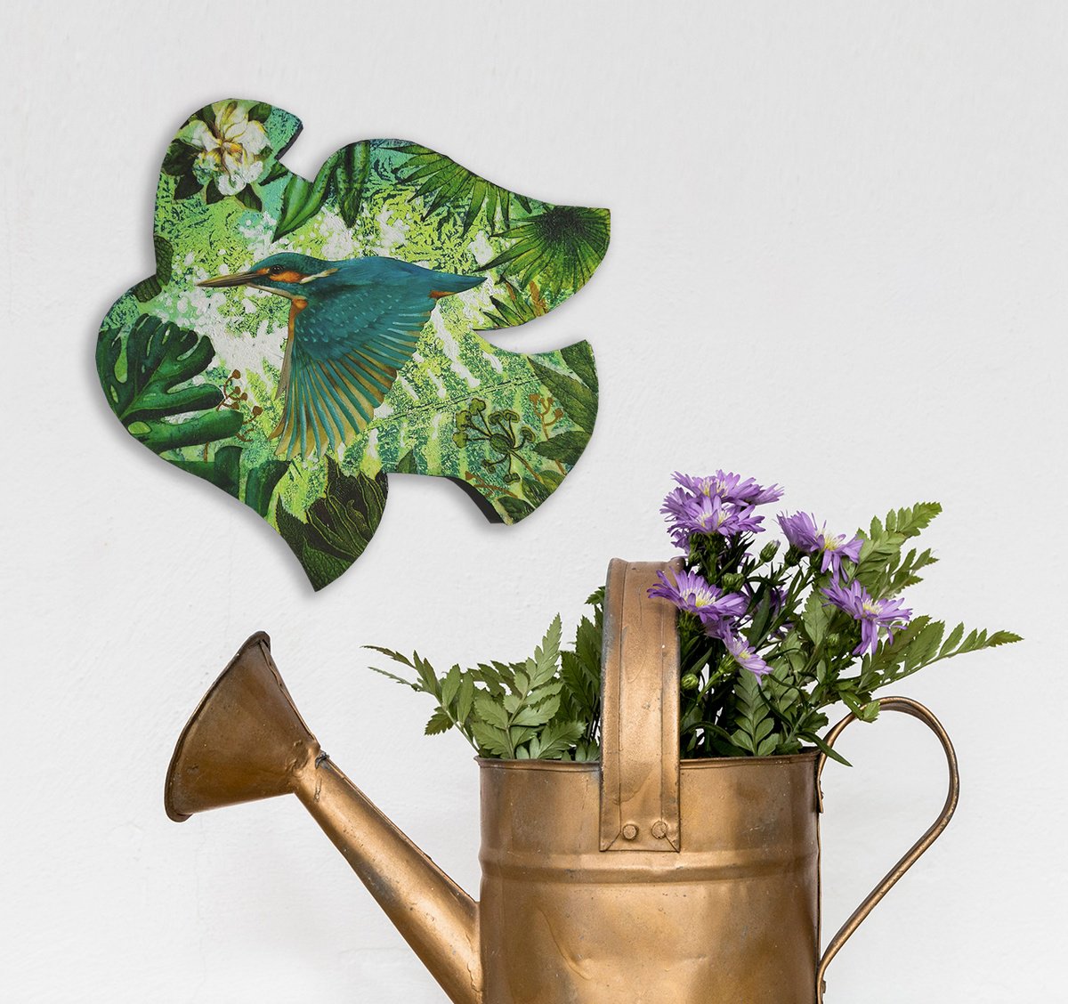 Animal Collage By Margot Raven, 8 X 8", Kingfisher, Original Artwork