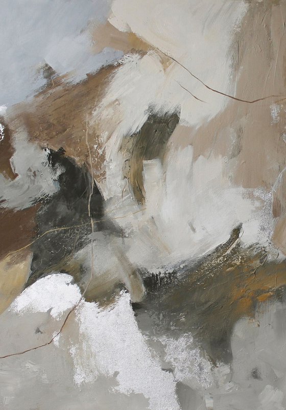 "Velor" Gray brown silver abstract