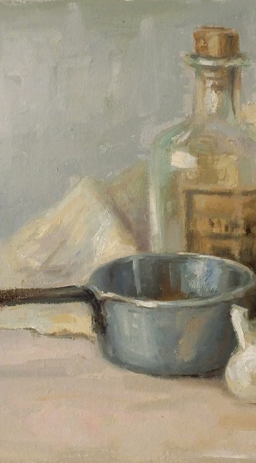 Still-life with Metal Pot by IRINA Kirienko-Milton