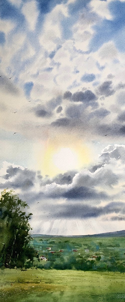 Field and clouds #2 by Eugenia Gorbacheva