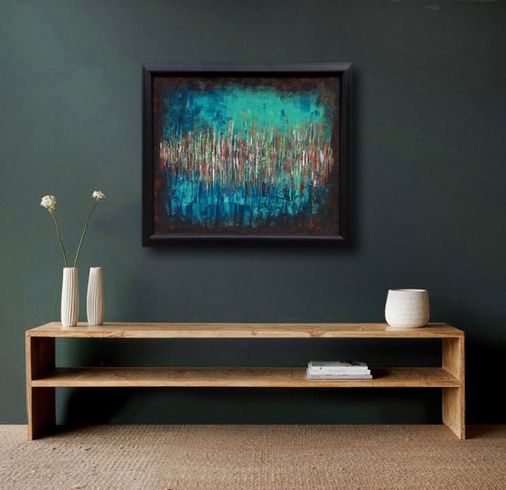 Copper Forest -  Abstract Acrylic Landscape Painting
