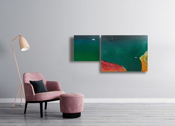 The sea" diptych