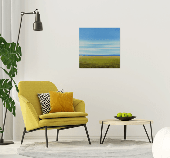 Grassy Field - Blue Sky Contemporary Landscape