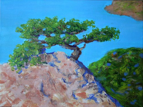 Pine / Original Painting by Salana Art Gallery