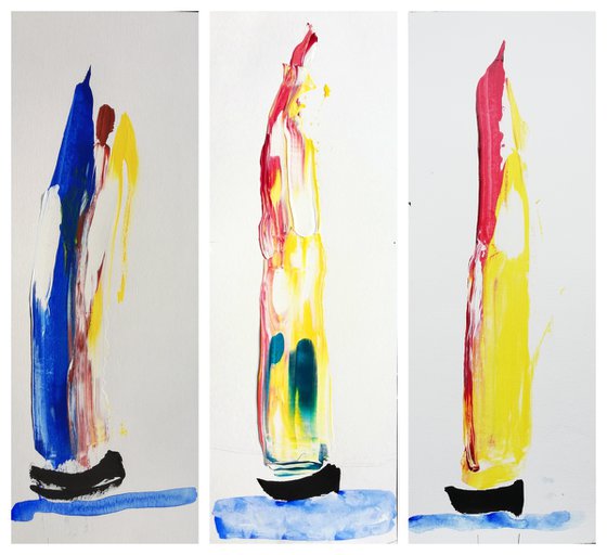 Sailing***Triptych/Mixed Media