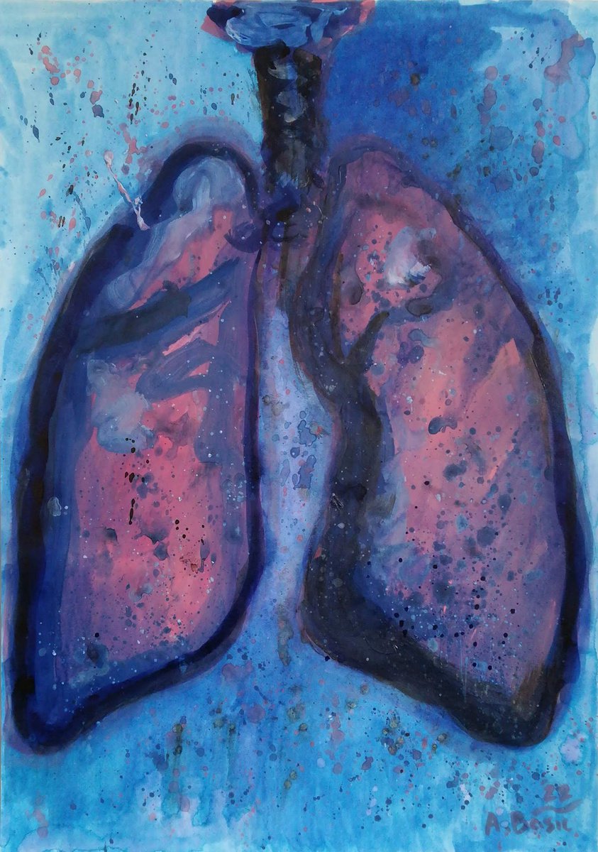 Expressive Still Life Painting By Aleksandar Basic, 12 X 17, Pink, Blue And White, Original Artwork