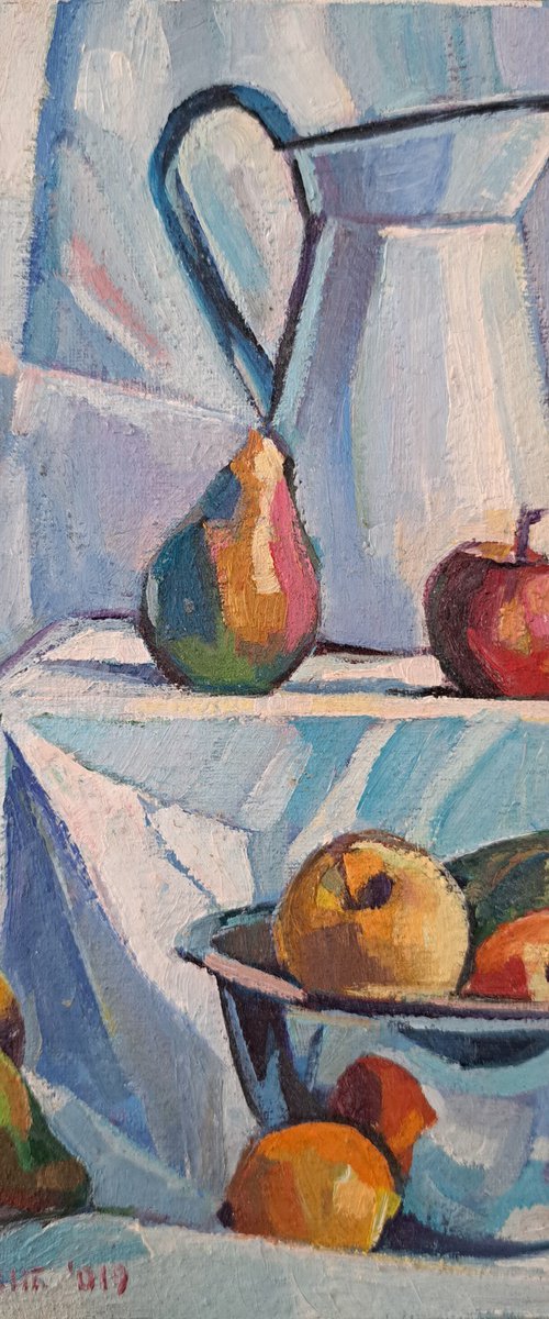 Still life with pears and apples by Maja Đokić Mihajlović