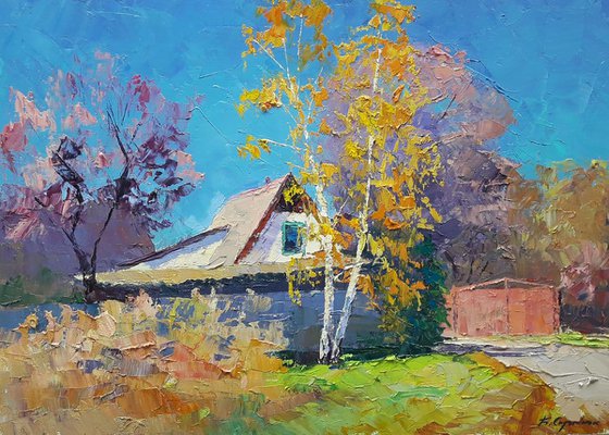 Oil painting October day