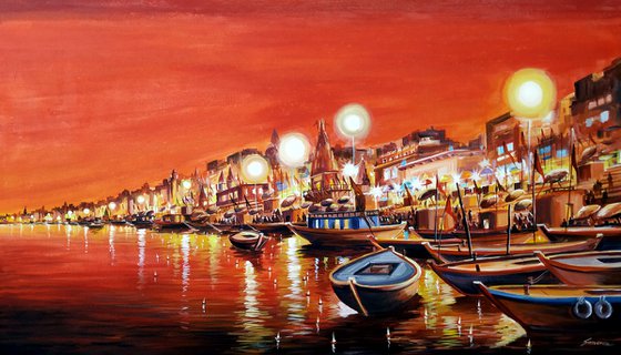 Beauty of Night Varanasi Ghats