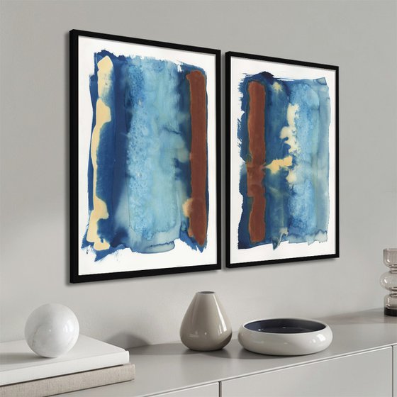 Original Abstract Cyanotype