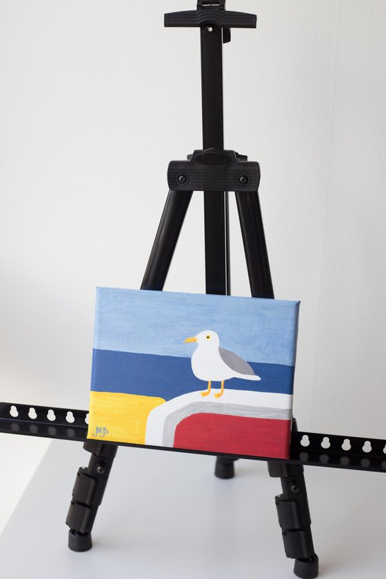 Seagull on the balcony