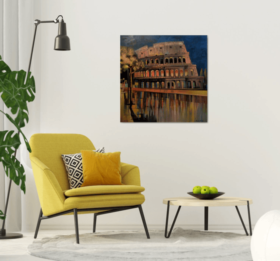 " Colosseum " - 100 x 100cm Original Oil Painting