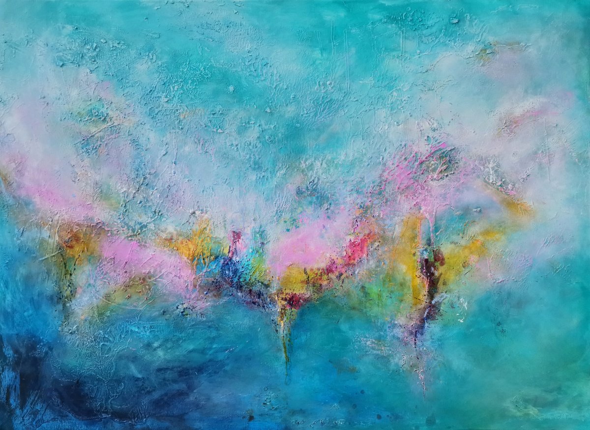 Organic Abstract Acrylic Painting By Doris Duschelbauer, 43 X 31, It