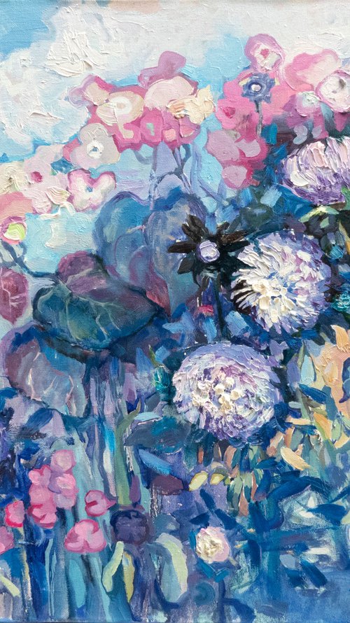 Asters. Autumn flight by Anastasiia Grygorieva