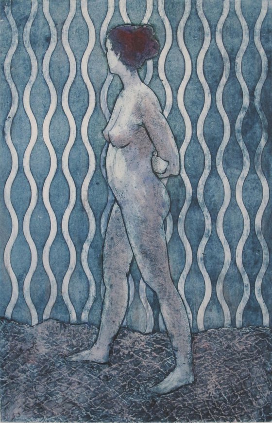 Standing female nude varied edition print of 6