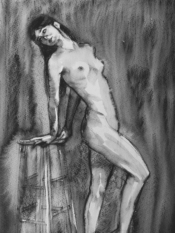 Standing female nude