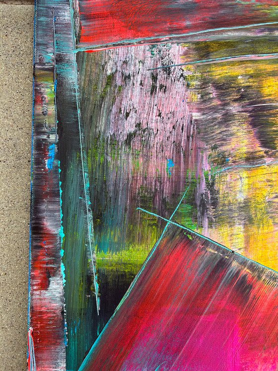 "Smooth Operator" - Original Large PMS Abstract Acrylic Painting On Canvas - 24" x 48"