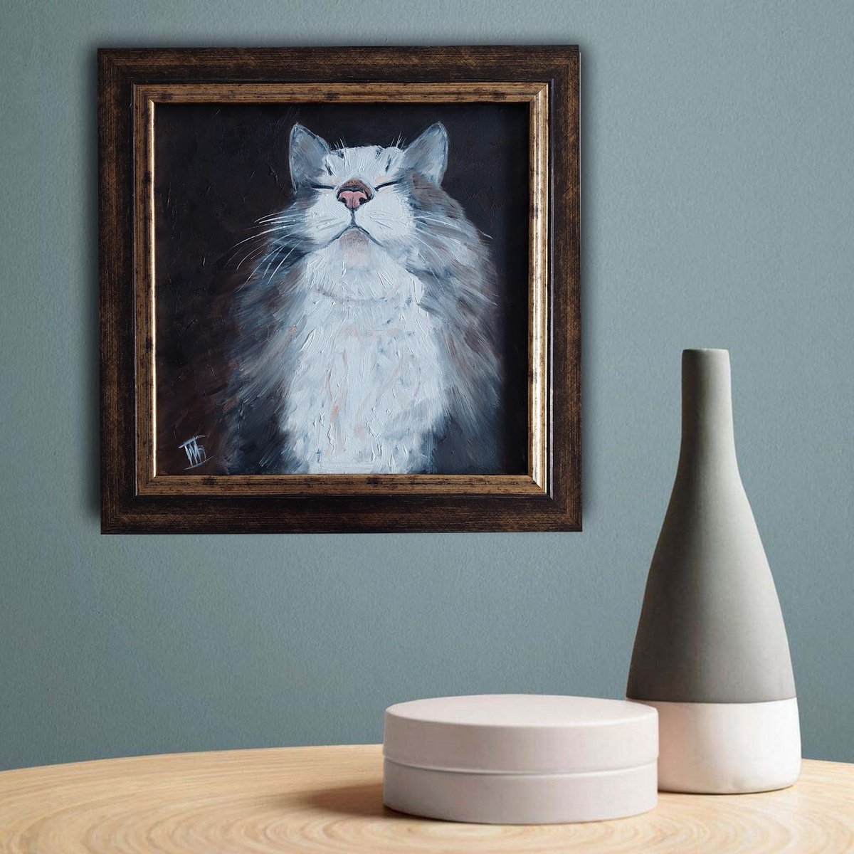 Photorealistic Animal Oil Painting By Ira Whittaker, 16 X 16, Ray Of Light, Original Artwork