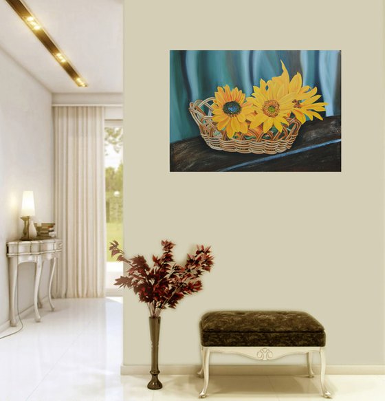 Still life with sunflowers