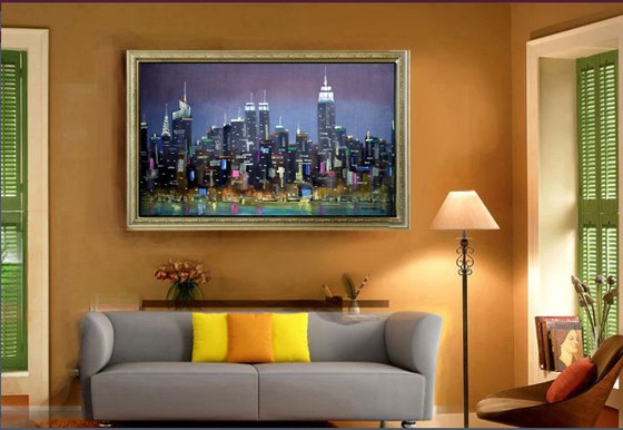 Abstract New York City, 36x24 in