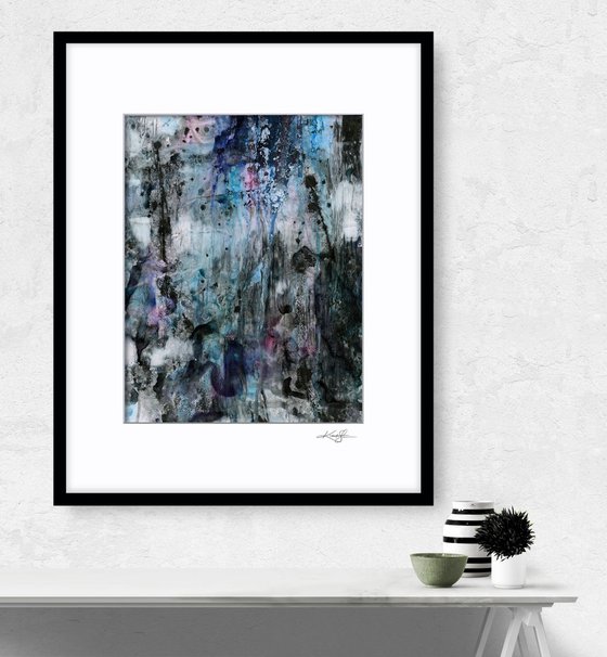 Enchanted Moments 16 - Mixed Media Abstract Painting in mat by Kathy Morton Stanion